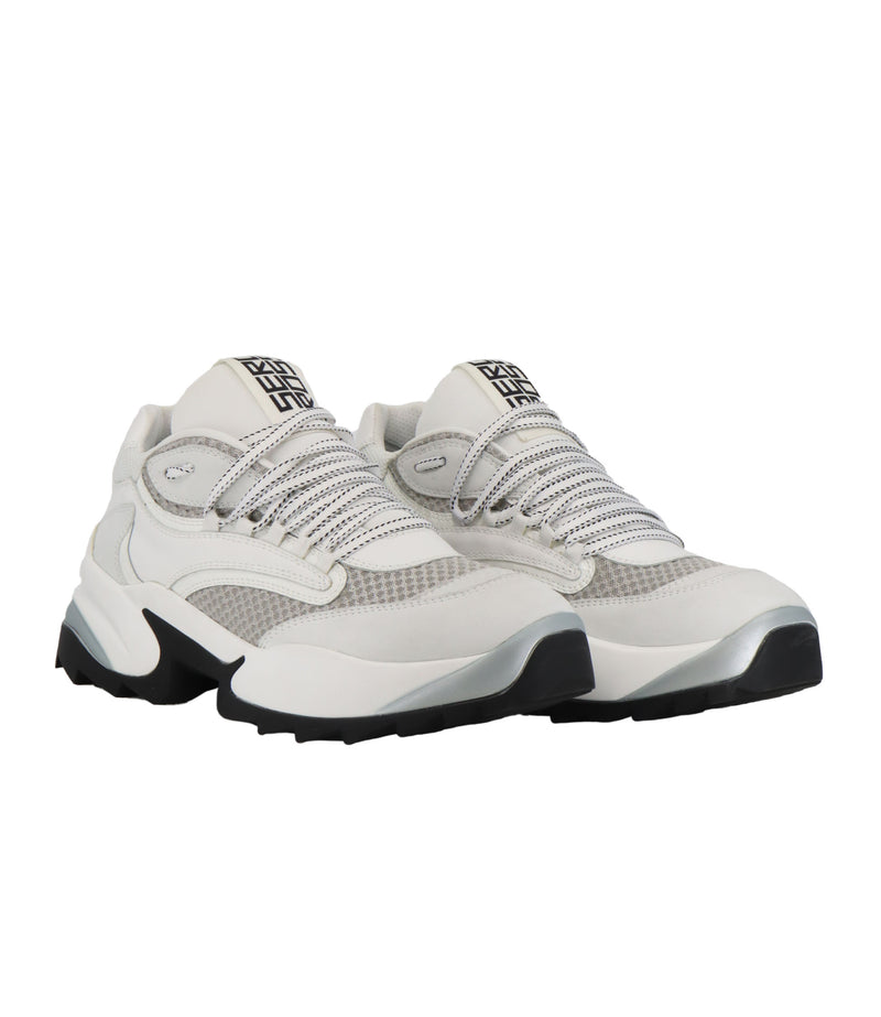 Sergio Rossi Sneaker Größe 41 weiß grauer Designer Sneaker mit Mesh und markanter Sohle