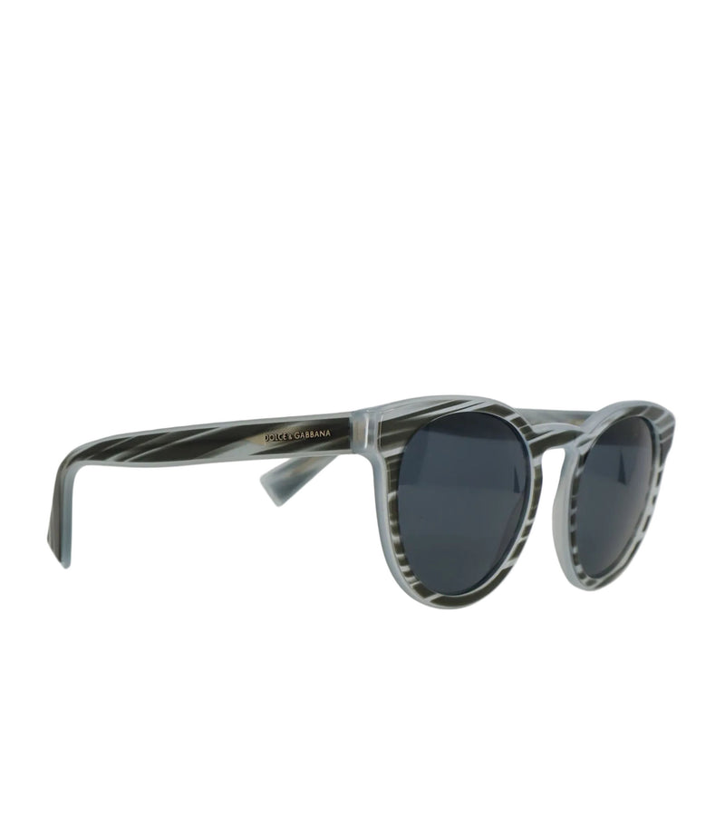 Dolce & Gabbana Sonnenbrille rund grau transparent minimalistisch luxuriös Designer Accessoire