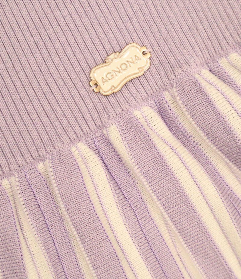 Agnona Rock rosa Größe M plissiert mit Streifen elegant feminin