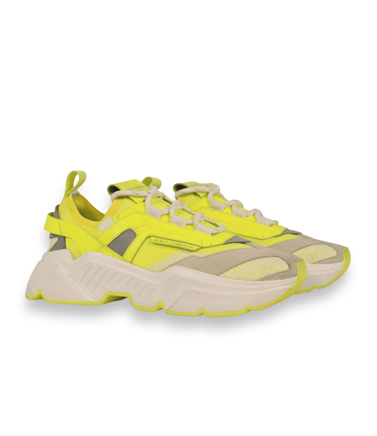 Dolce & Gabbana Sneaker Größe 40,5 in Neon-Gelb mit Chunky-Sohle und Veloursleder-Details im Dolce & Gabbana Sale.