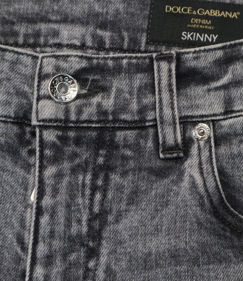 Dolce & Gabbana Jeans Größe IT 48 in grauer Waschung aus 100 % Baumwolle mit Skinny Fit aus Italien.