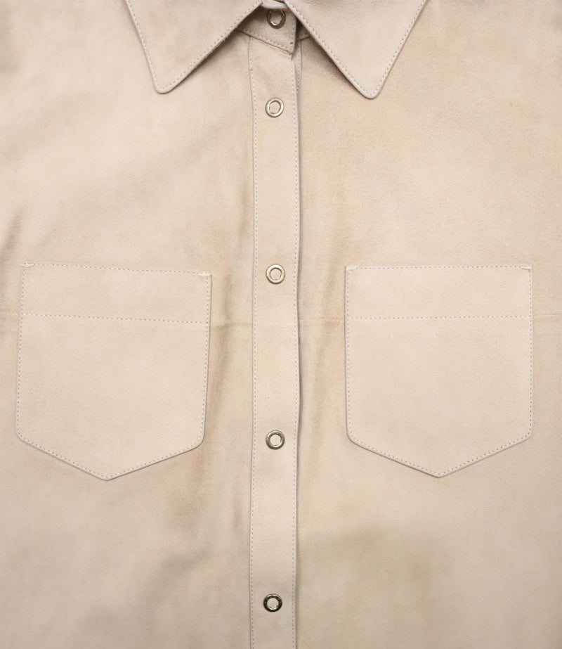 Agnona Bluse beige Größe 40 mit Brusttaschen und Knopfleiste elegant