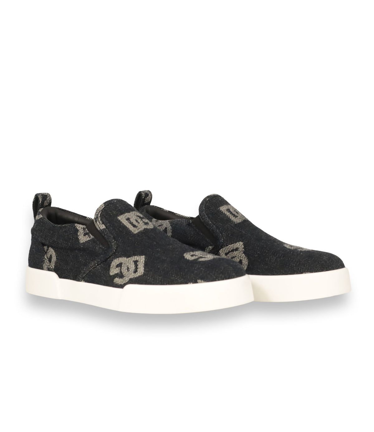 Dolce & Gabbana Slip-On Sneaker 39,5 schwarz denim logo luxus sneaker