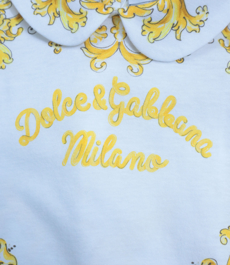 Dolce & Gabbana Baby Strampler hellblau gold Barockmuster 3-6 Monate