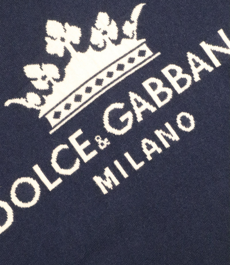 Dolce & Gabbana Pullover blau Herren Größe 48 mit Logo Milano Krone