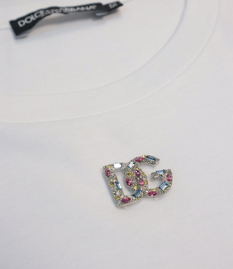 Dolce & Gabbana Tanktop weiß Baumwolle Größe 54 DG Logo