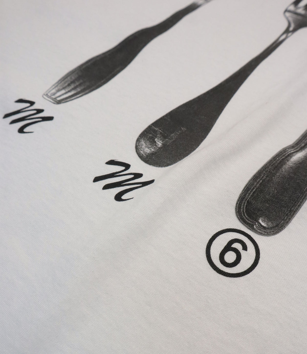 Maison Margiela weißes T-Shirt mit Besteck Print Größe M