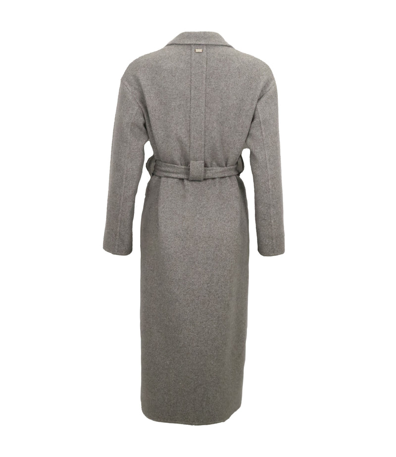 Agnona Mantel Größe 40 grau mit Gürtel Wollmantel elegant