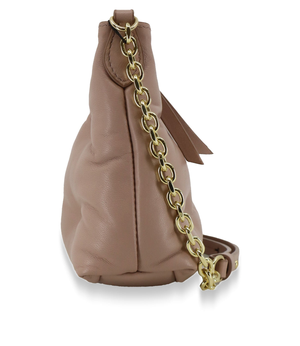 Maison Margiela Handtasche Nude aus Leder mit goldener Kette und Zahlenlabel