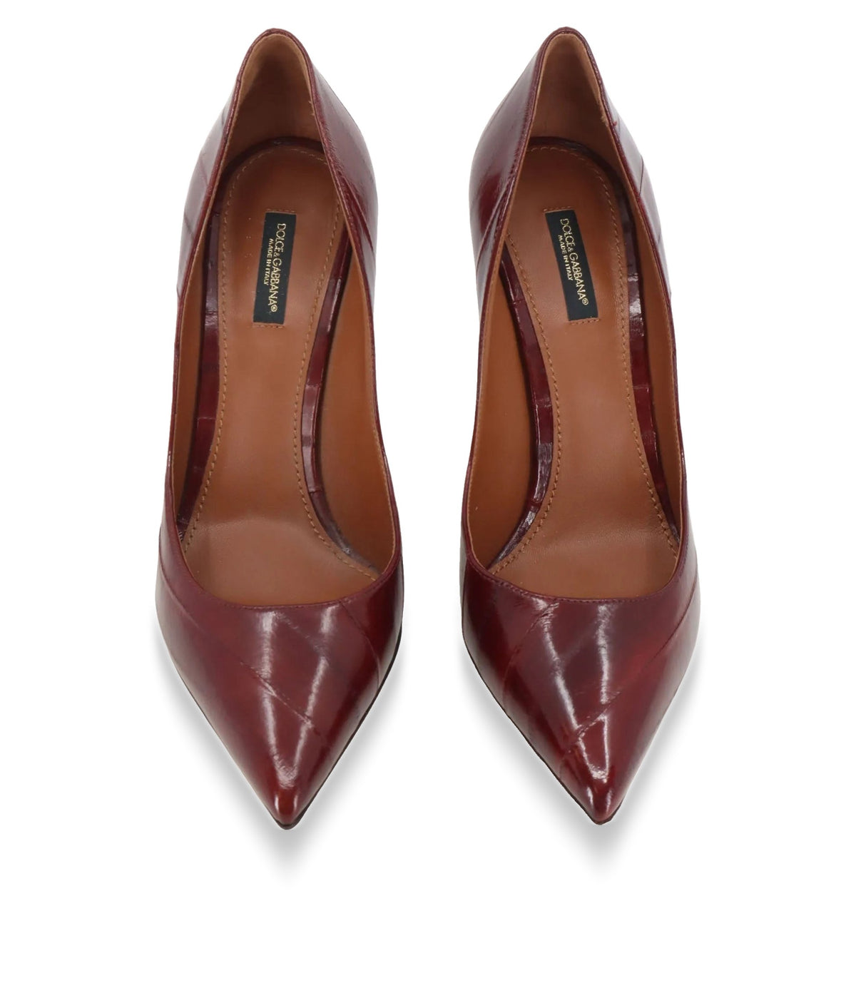 Dolce & Gabbana High Heels Bordeaux Leder Größe 41 elegant