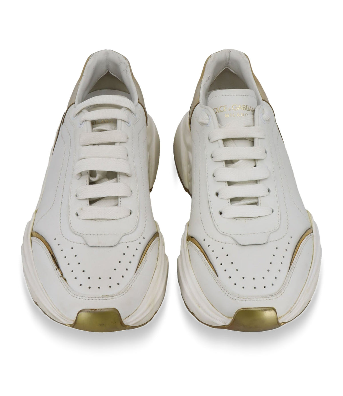 Dolce & Gabbana Sneaker in Weiß und Gold Größe 38,5