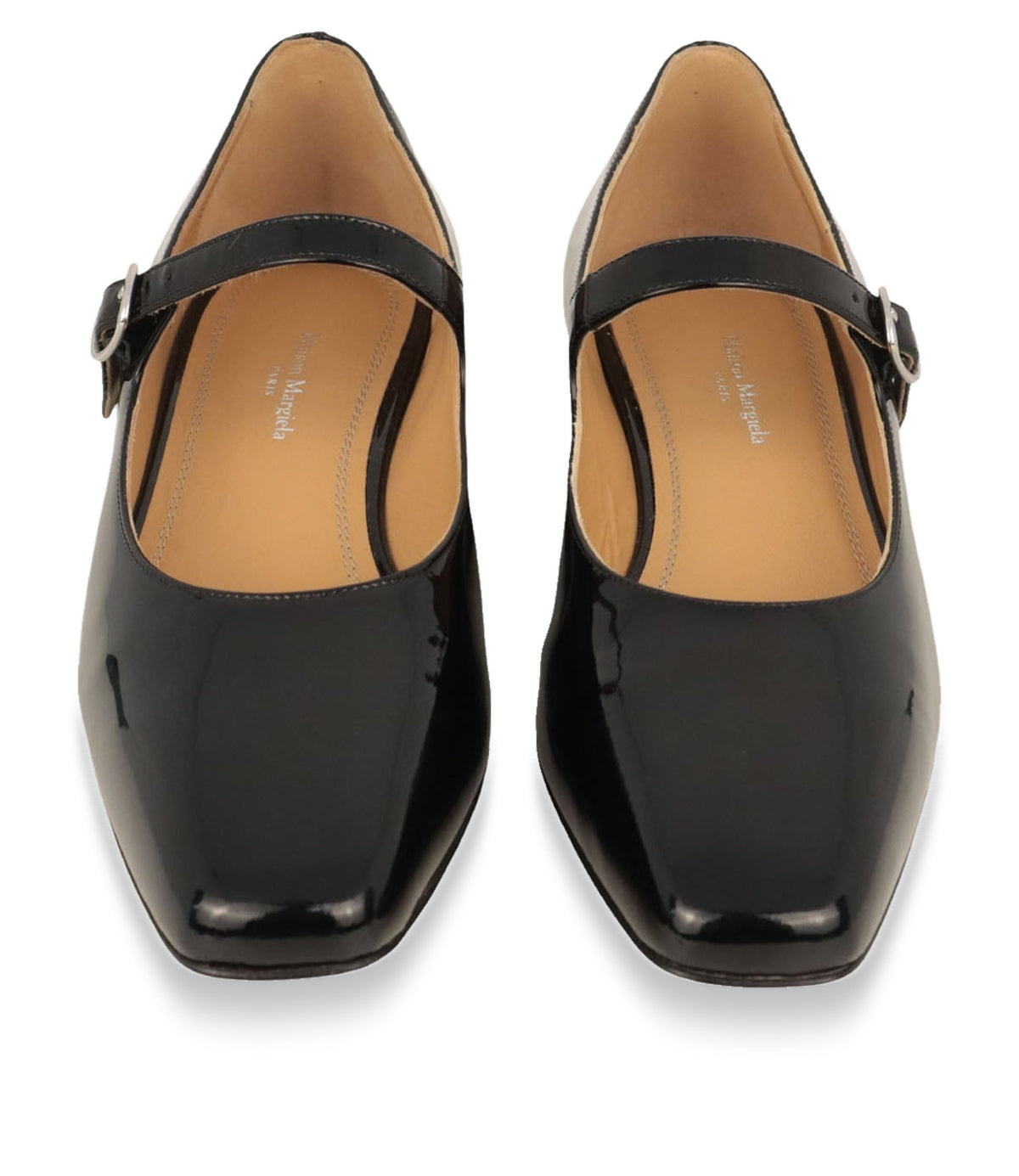 Maison Margiela Mary Jane Schuhe Größe 36 aus schwarzem Lackleder mit Riemenverschluss