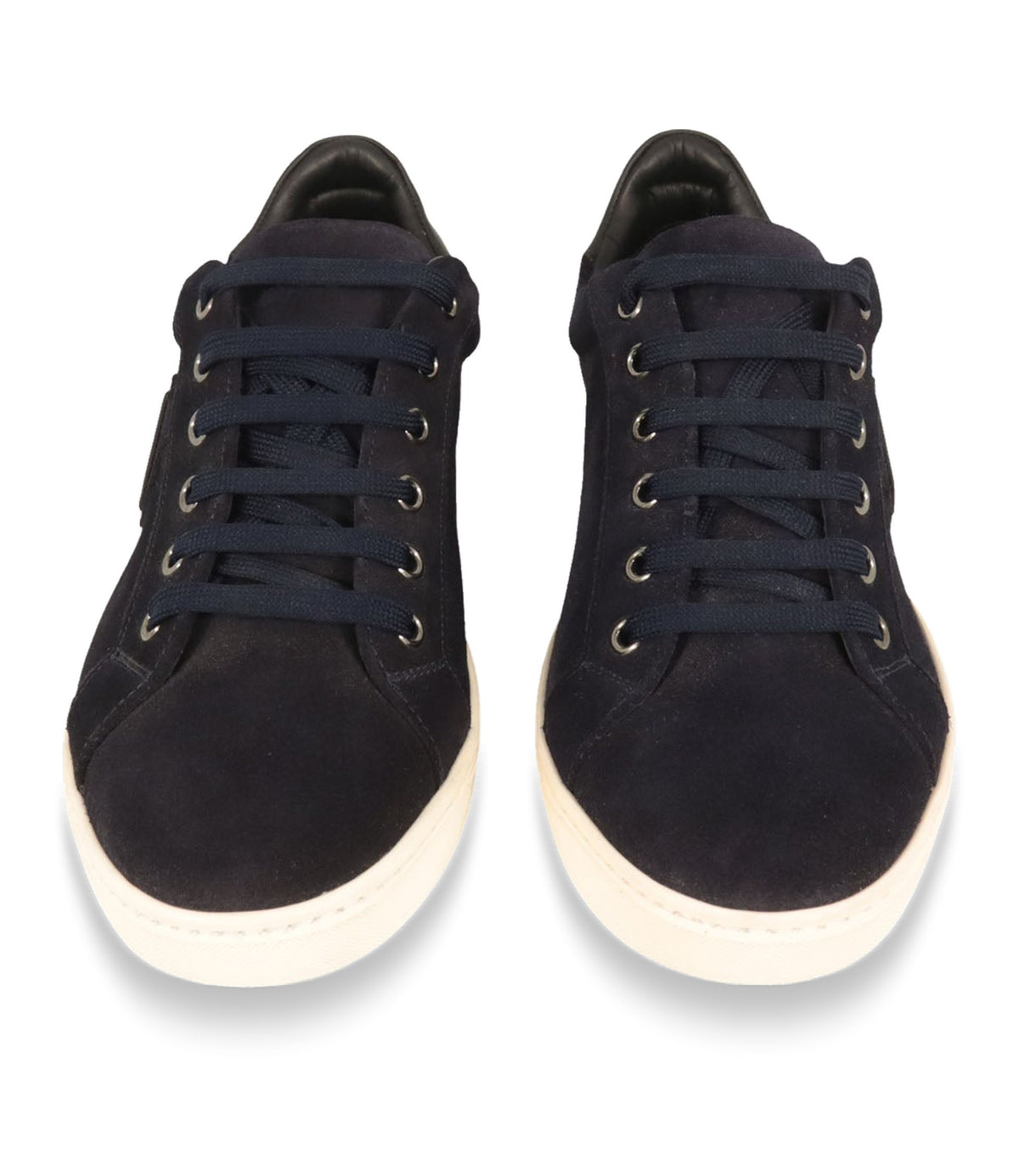 Dolce & Gabbana Sneaker Größe 40 aus dunkelblauem Veloursleder mit heller Gummisohle und Logodetail.