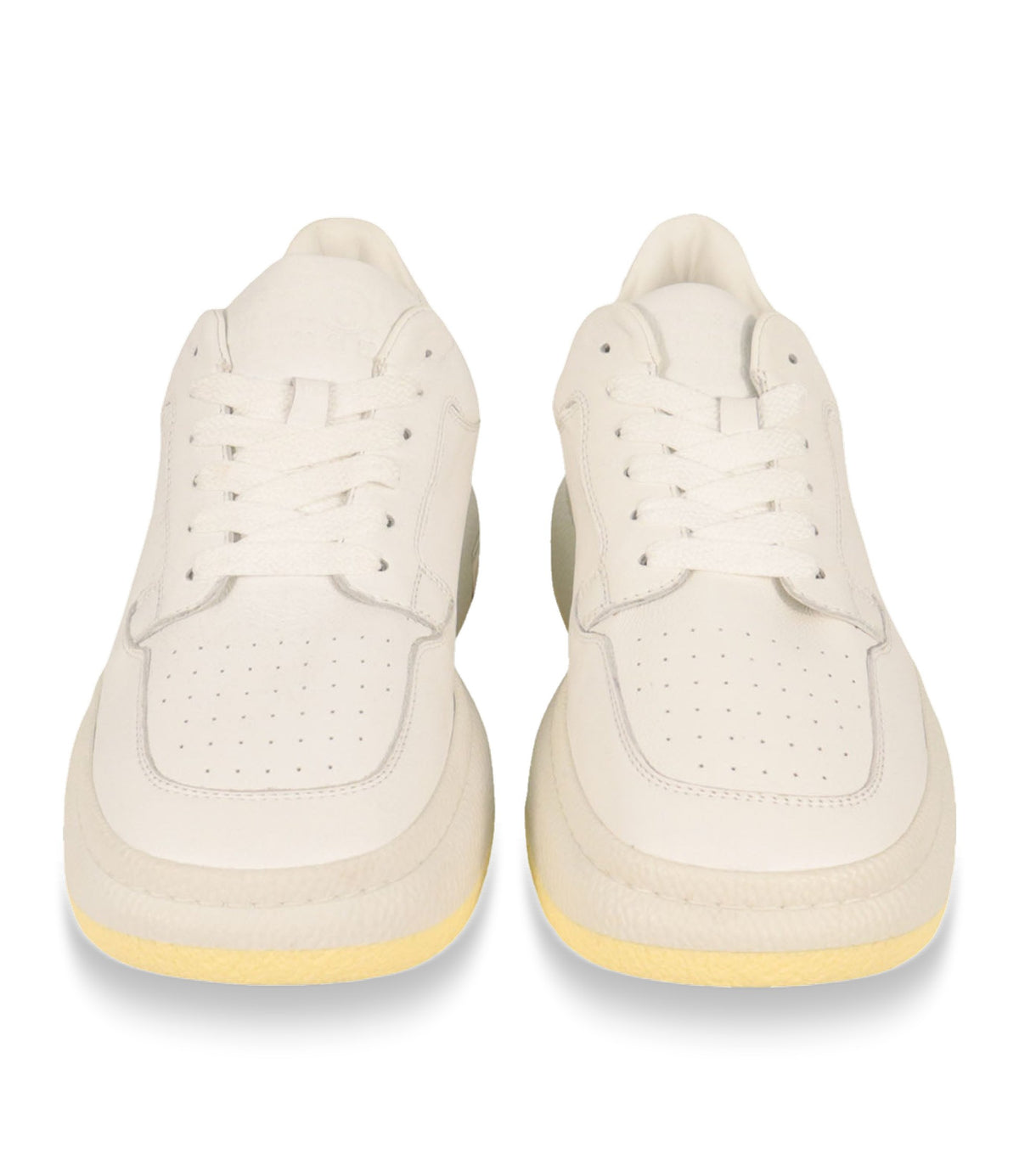 Maison Margiela Sneaker Größe 41 aus cremeweißem Glattleder mit markanter Sohle und luxuriösem Design.