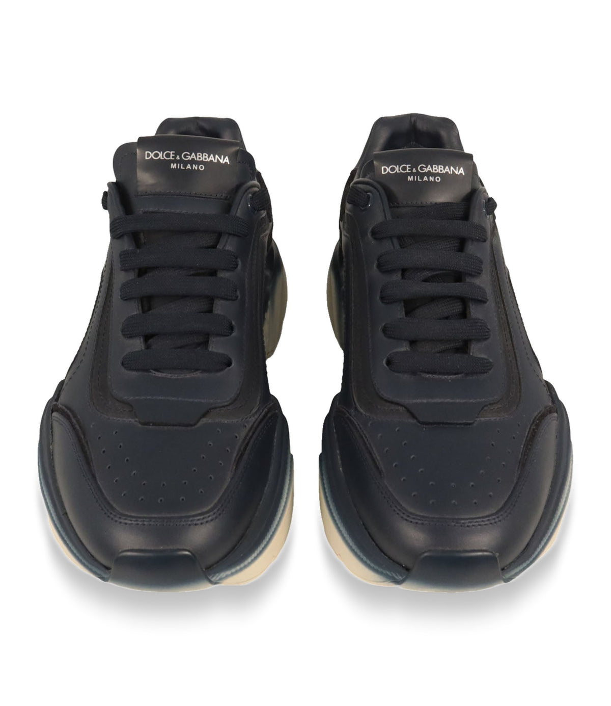 Dolce & Gabbana Sneaker Größe 40 in Dunkelblau mit Oversize-Sohle aus Leder im Dolce & Gabbana Sale.