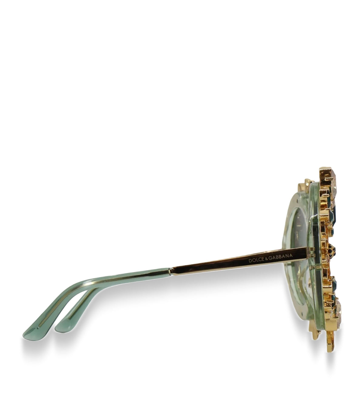 Dolce & Gabbana Sonnenbrille Herz gold grün kristallbesetzt luxuriös Statement