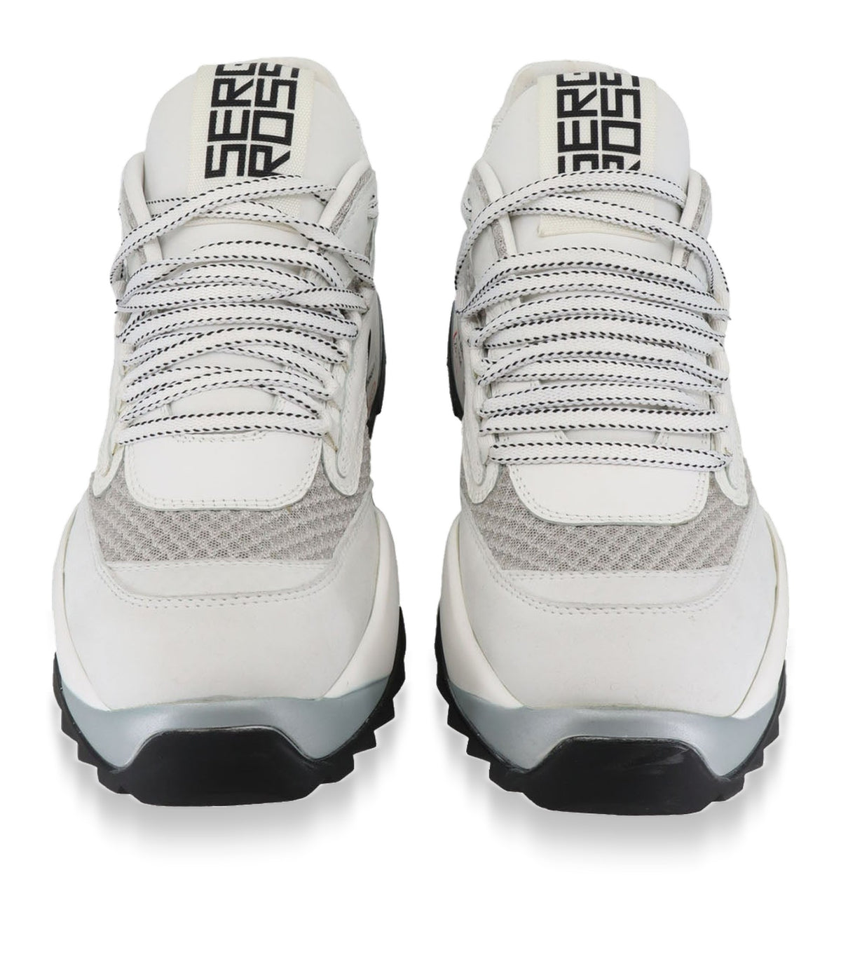 Sergio Rossi Sneaker Größe 41 weiß grauer Designer Sneaker mit Mesh und markanter Sohle