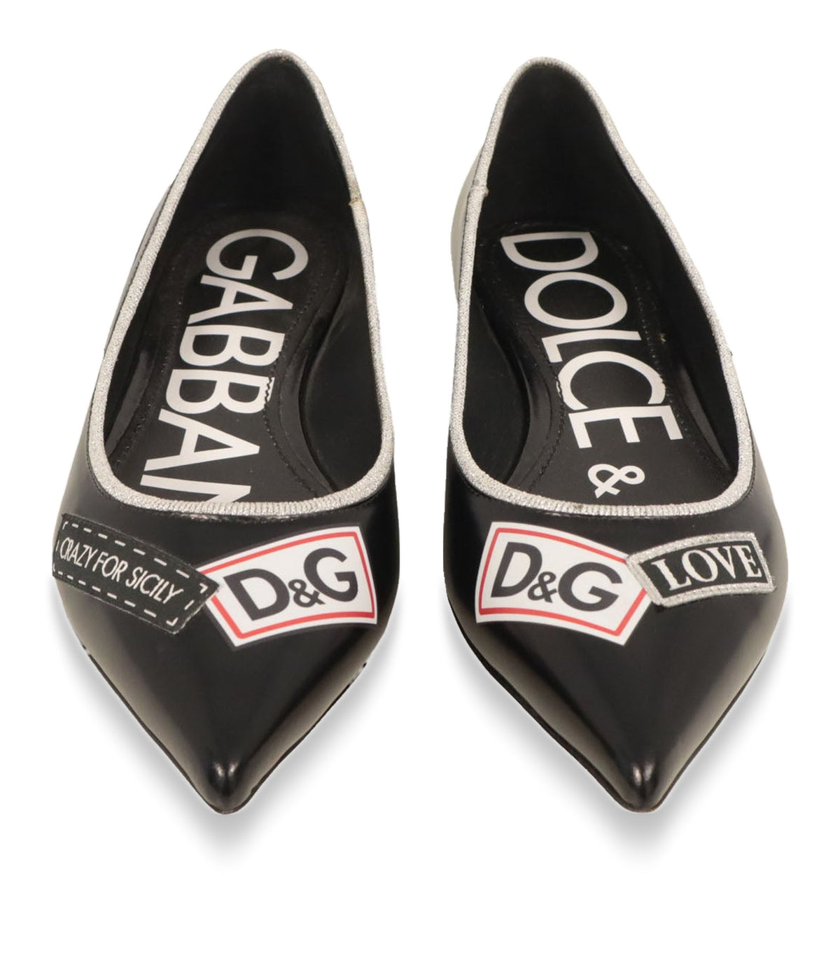 Dolce & Gabbana Ballerinas schwarz Leder Herz Größe 36