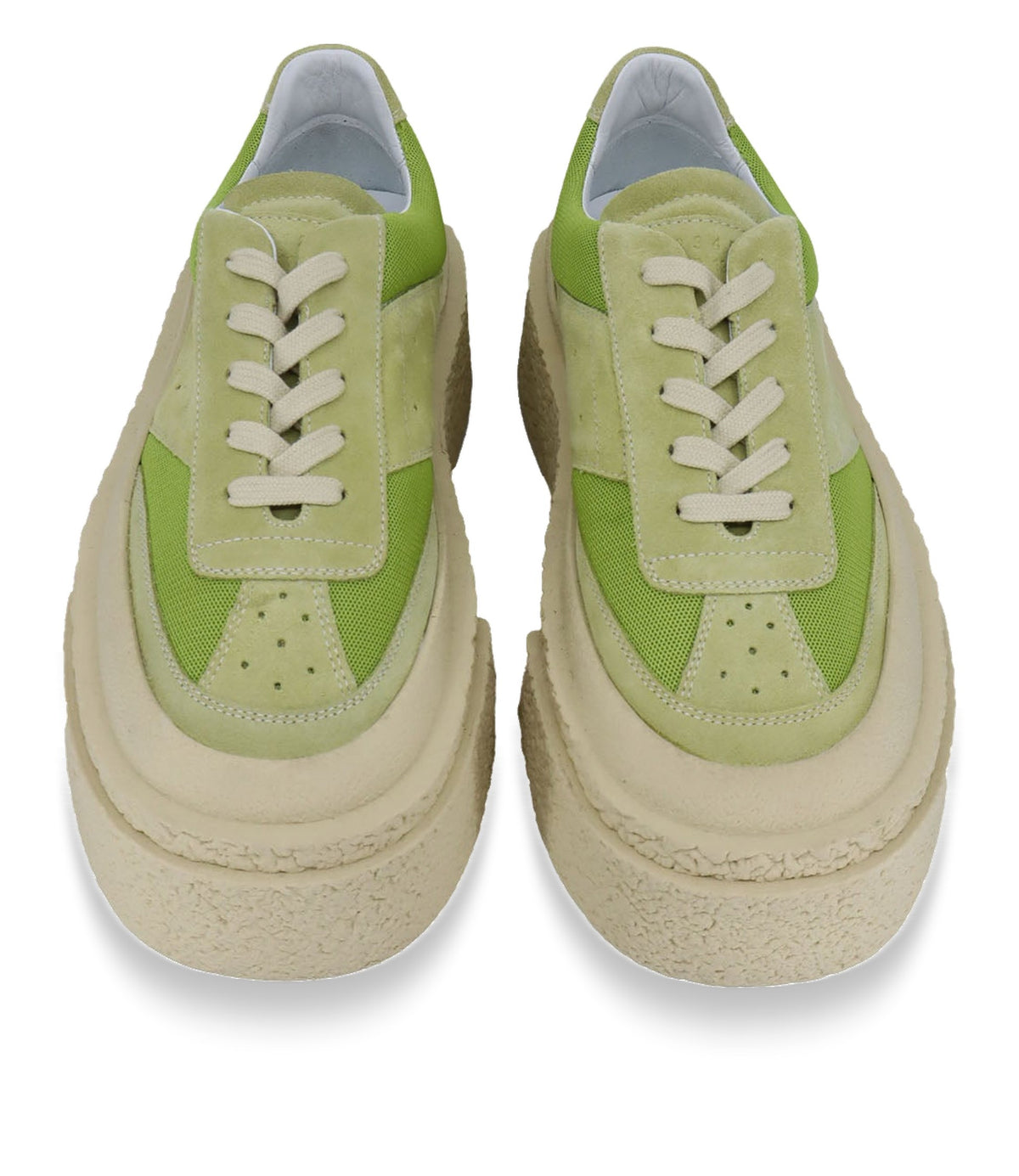 Maison Margiela Plateau Sneaker Größe 37 in Grün aus Veloursleder und Mesh.