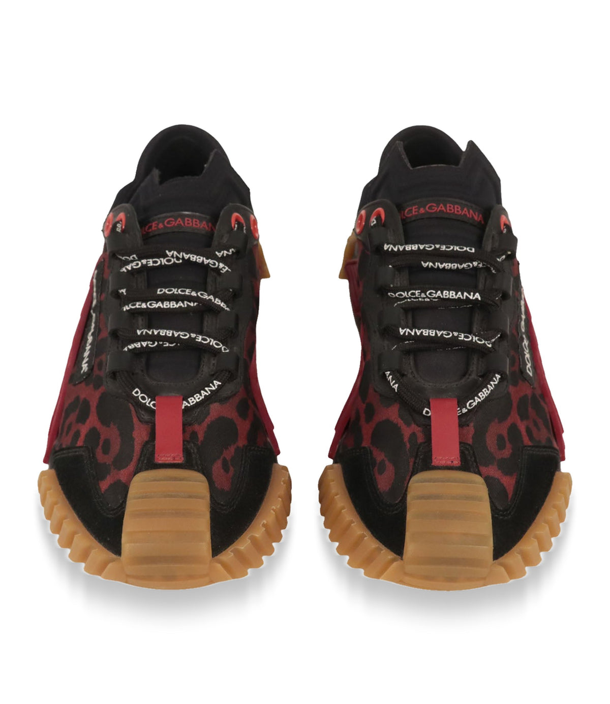 Dolce & Gabbana Sneaker Größe 39 mit rotem Leopardenmuster und Gummisohle aus Italien.