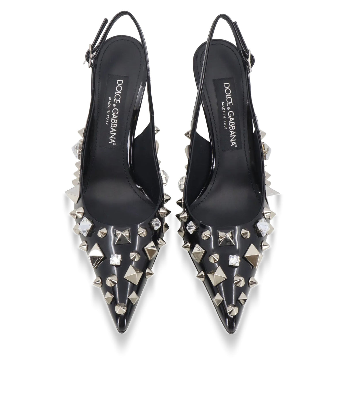 Dolce & Gabbana Slingback High Heels schwarz mit Nieten Größe 37