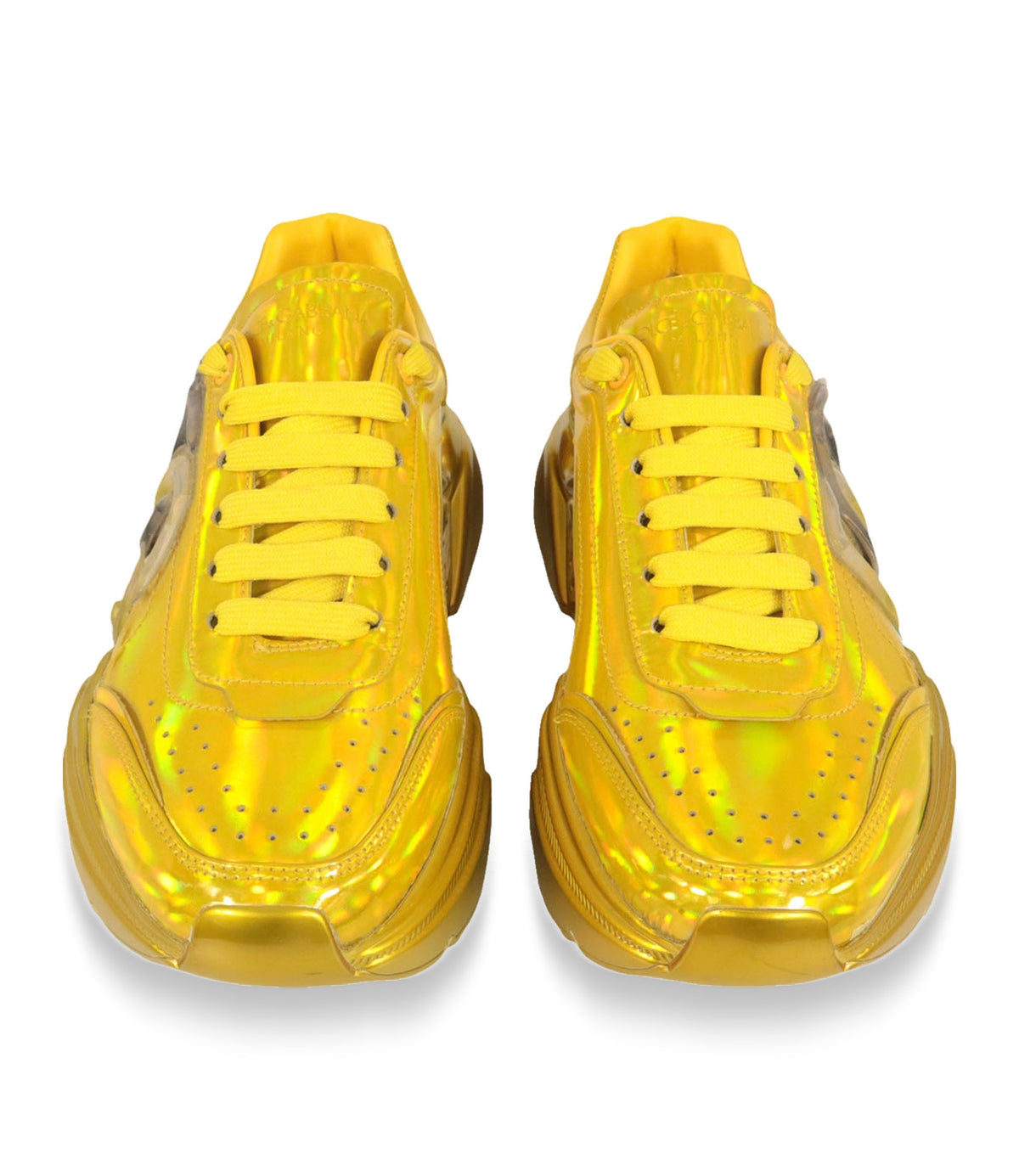 Dolce & Gabbana Sneaker Größe 39 in goldener Metallic-Optik mit DG Logo und markanter Plateau-Sohle.