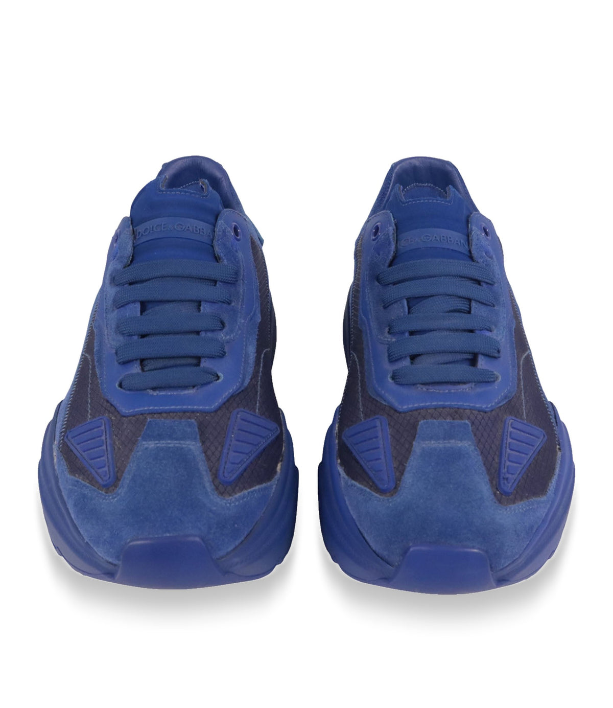 Dolce & Gabbana Sneaker Größe 40,5 in Blau aus Veloursleder mit markanter Oversized-Sohle und Designer-Details.