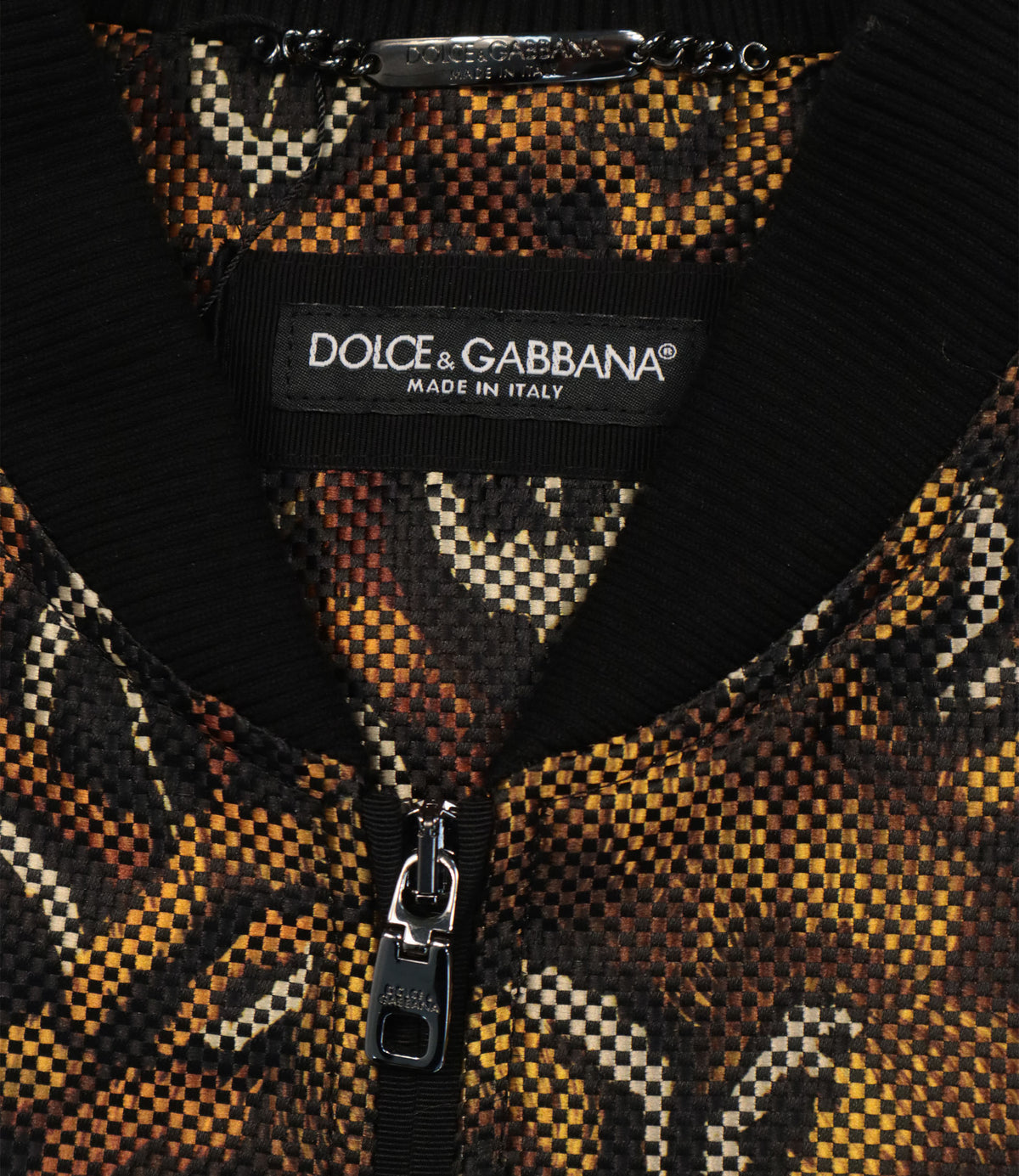     Dolce & Gabbana Bomberjacke IT 50 mit luxuriösem Muster in Braun und Gold