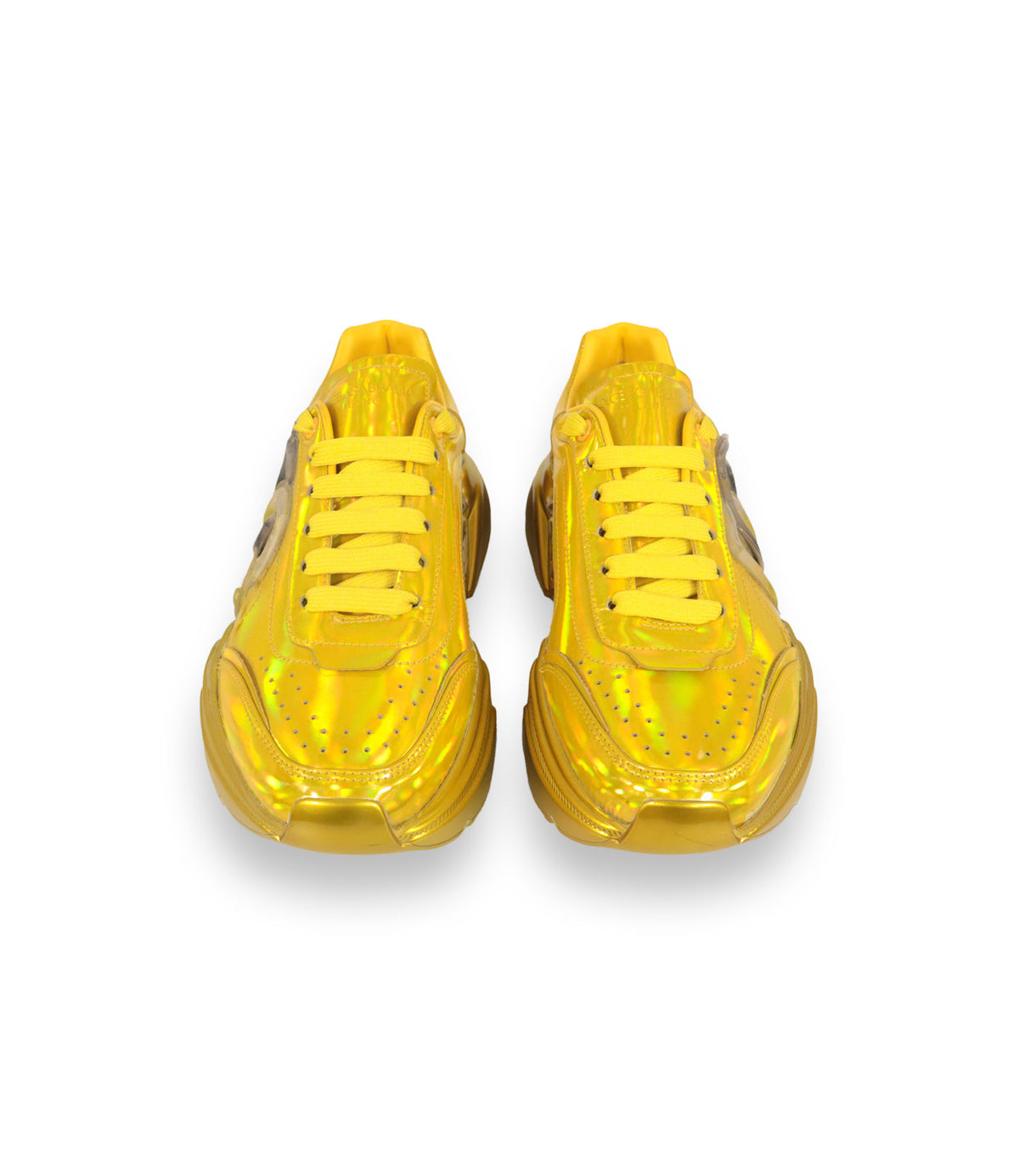 Dolce & Gabbana Sneaker Größe 39 in goldener Metallic-Optik mit DG Logo und markanter Plateau-Sohle.