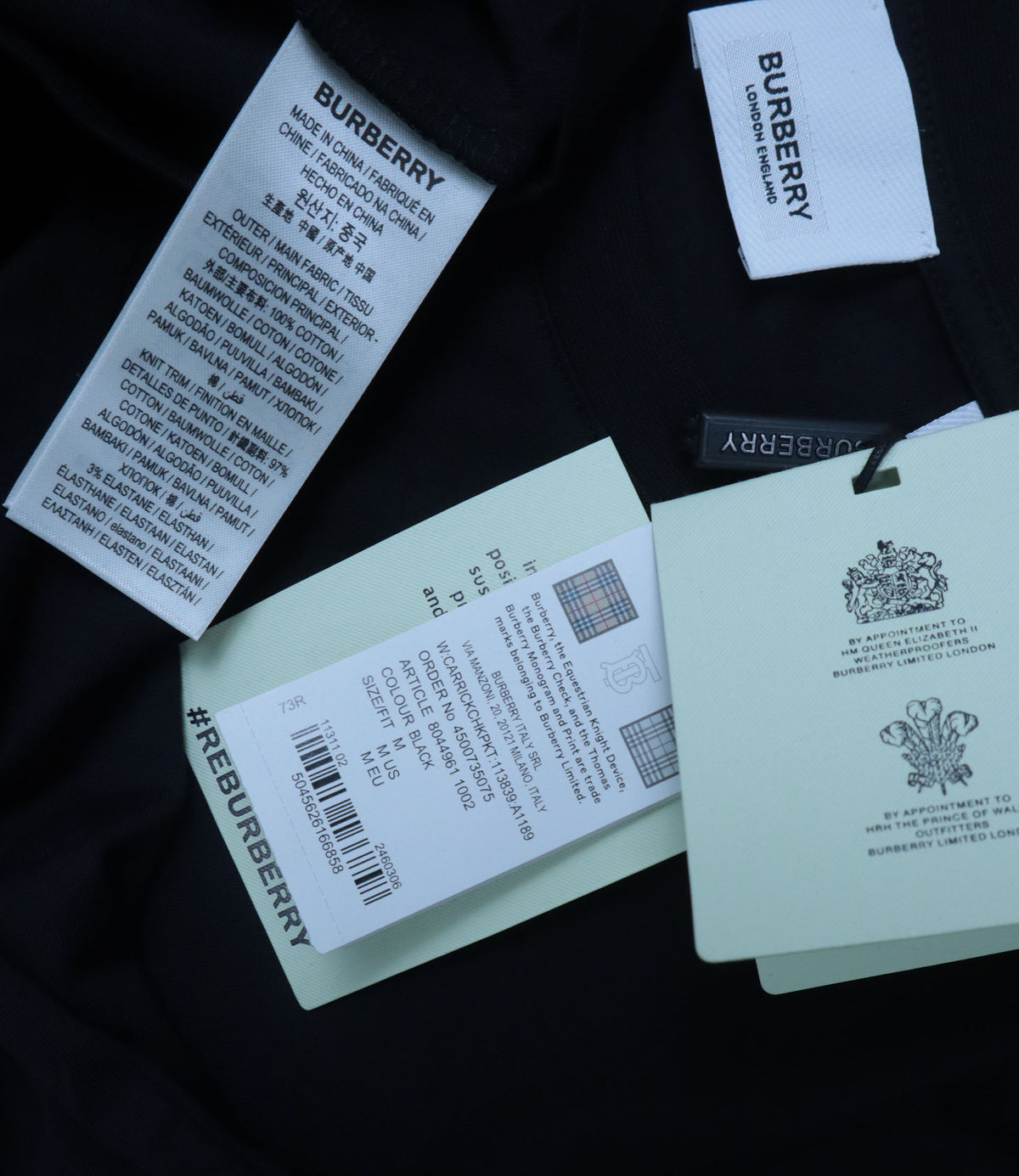 Burberry T-Shirt dunkelblau mit Karotasche Baumwolle Größe M