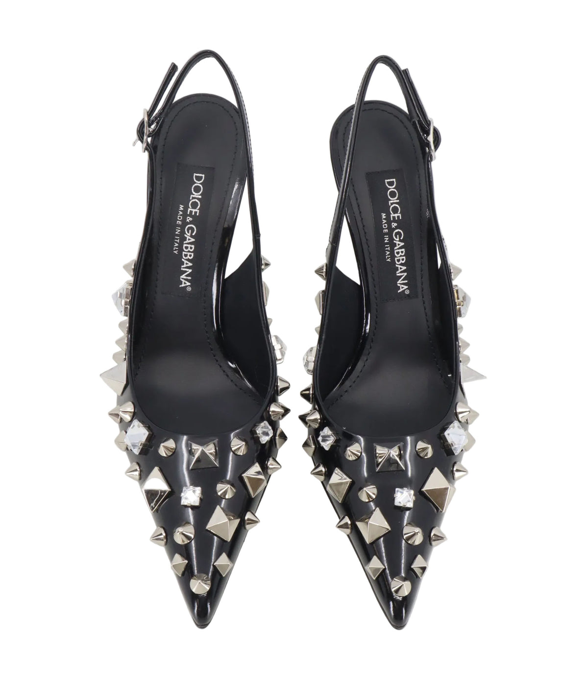 Dolce & Gabbana Slingback High Heels schwarz mit Nieten Größe 37