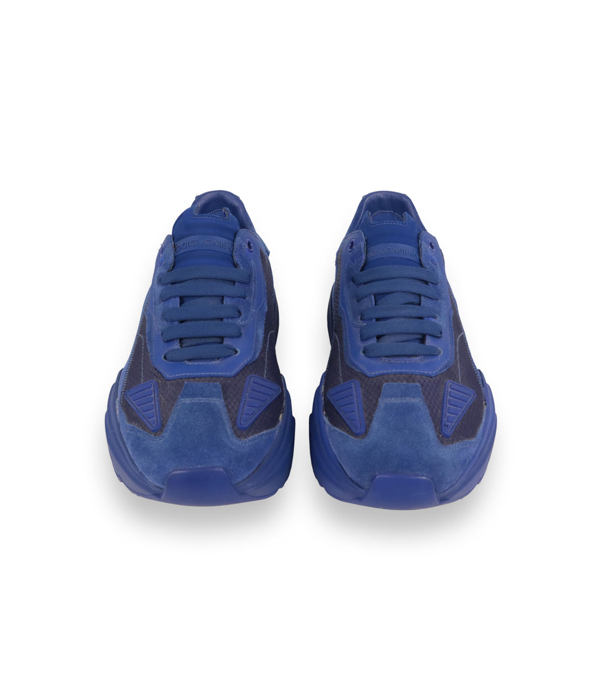 Dolce & Gabbana Sneaker Größe 40,5 in Blau aus Veloursleder mit markanter Oversized-Sohle und Designer-Details.