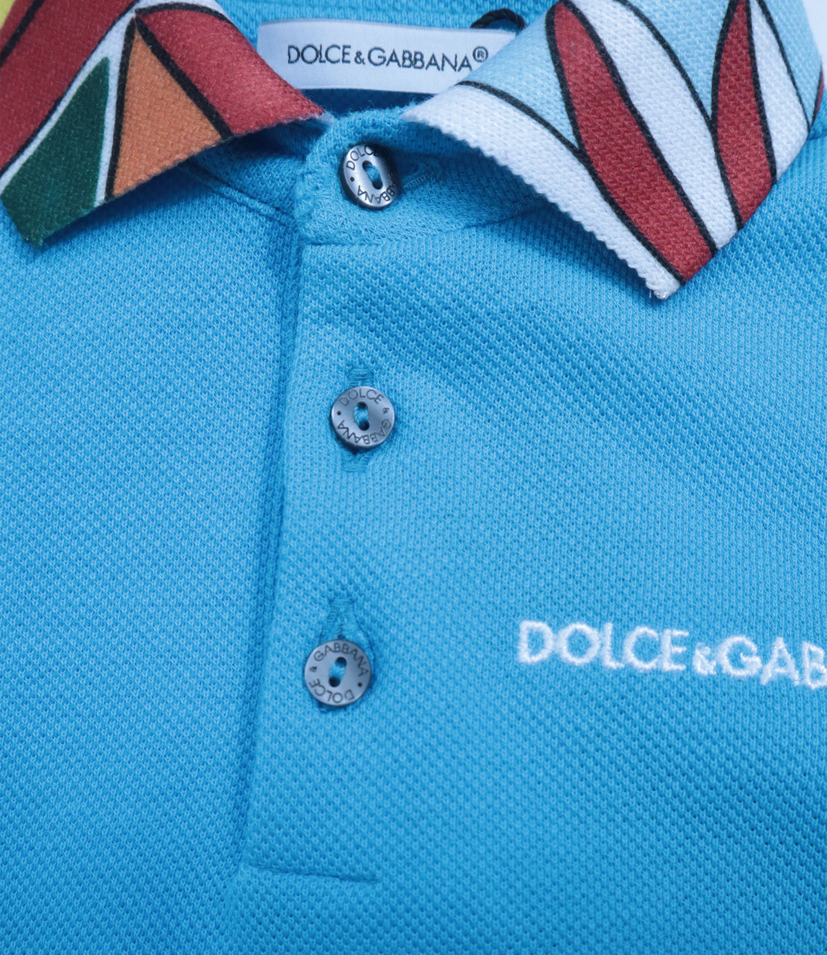 Dolce & Gabbana Baby Strampler hellblau aus Baumwolle Größe 3–6 Monate
