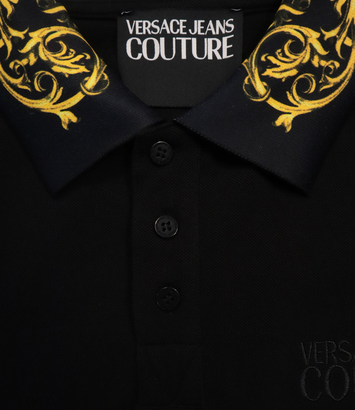 Versace Jeans Couture Poloshirt Schwarz Gold Größe M Herrenmode Luxus