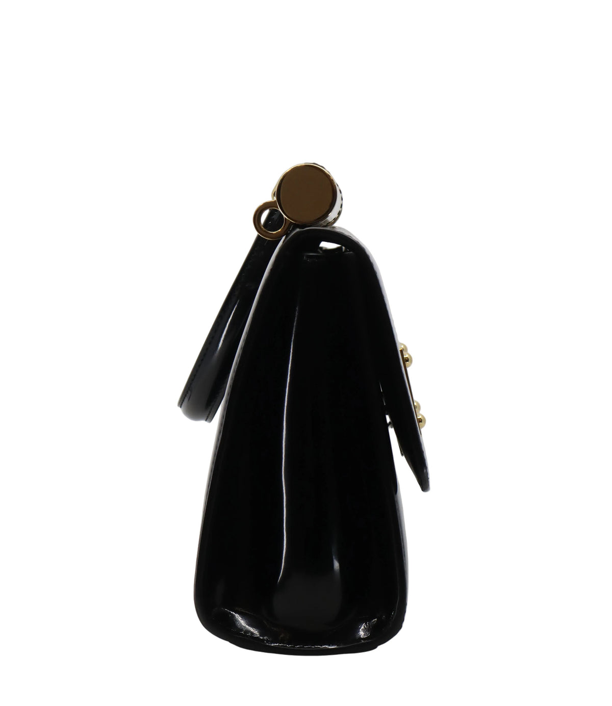 Dolce & Gabbana Clutch schwarz aus Lackleder mit goldener Logo-Plakette