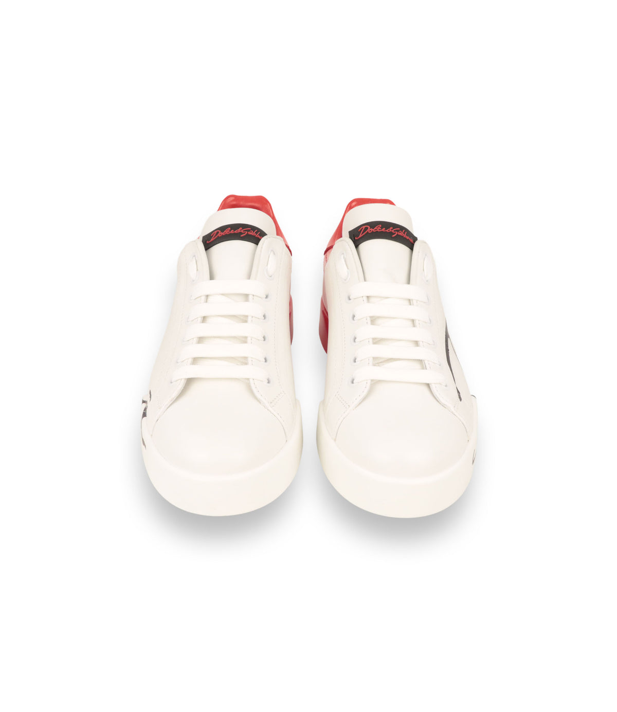 Dolce & Gabbana Sneaker Weiß Rot Damen Größe 39,5 mit Logo-Print