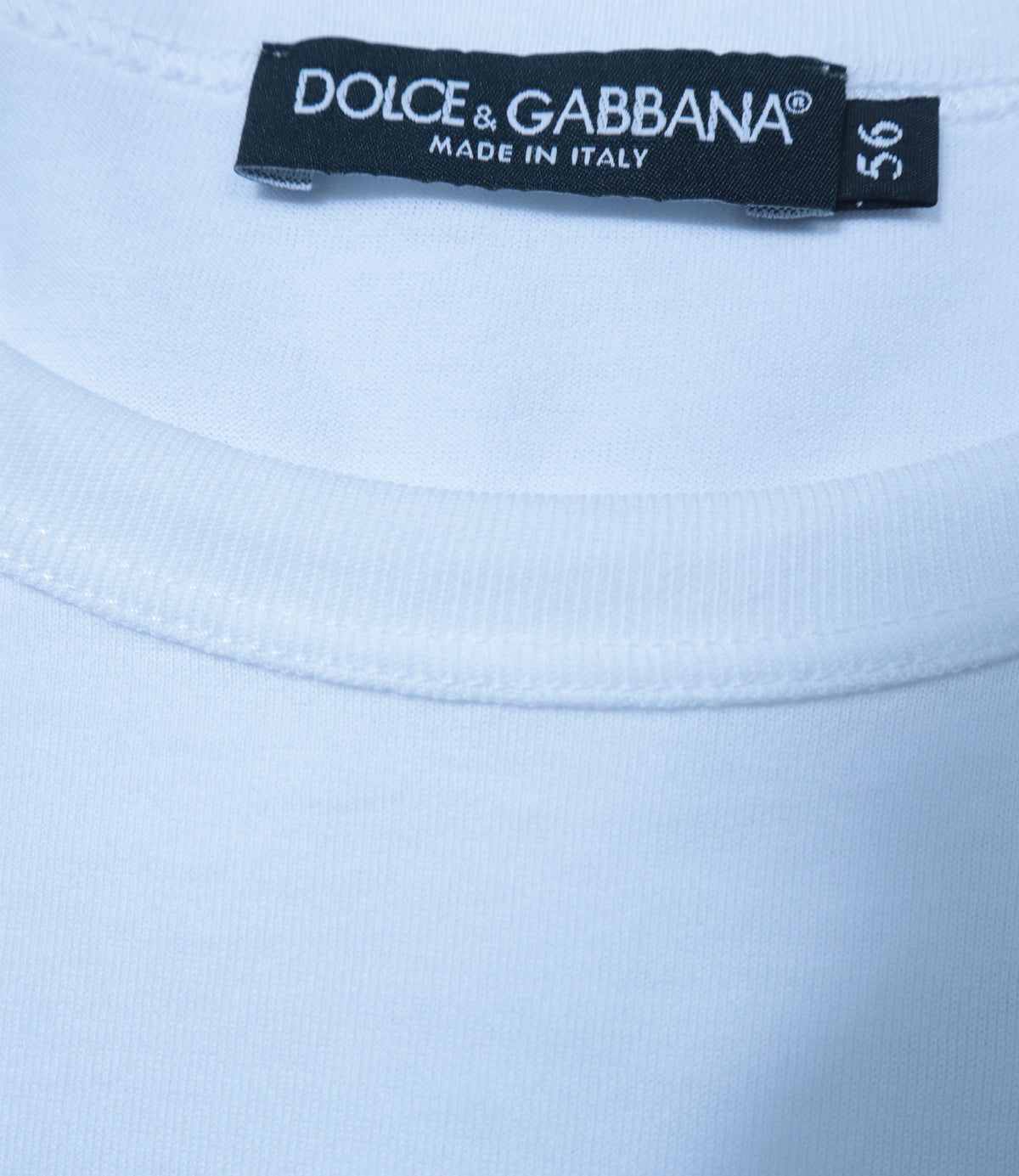 Dolce & Gabbana weißes Herren T-Shirt mit Pfauenfeder Stickerei Größe IT 56