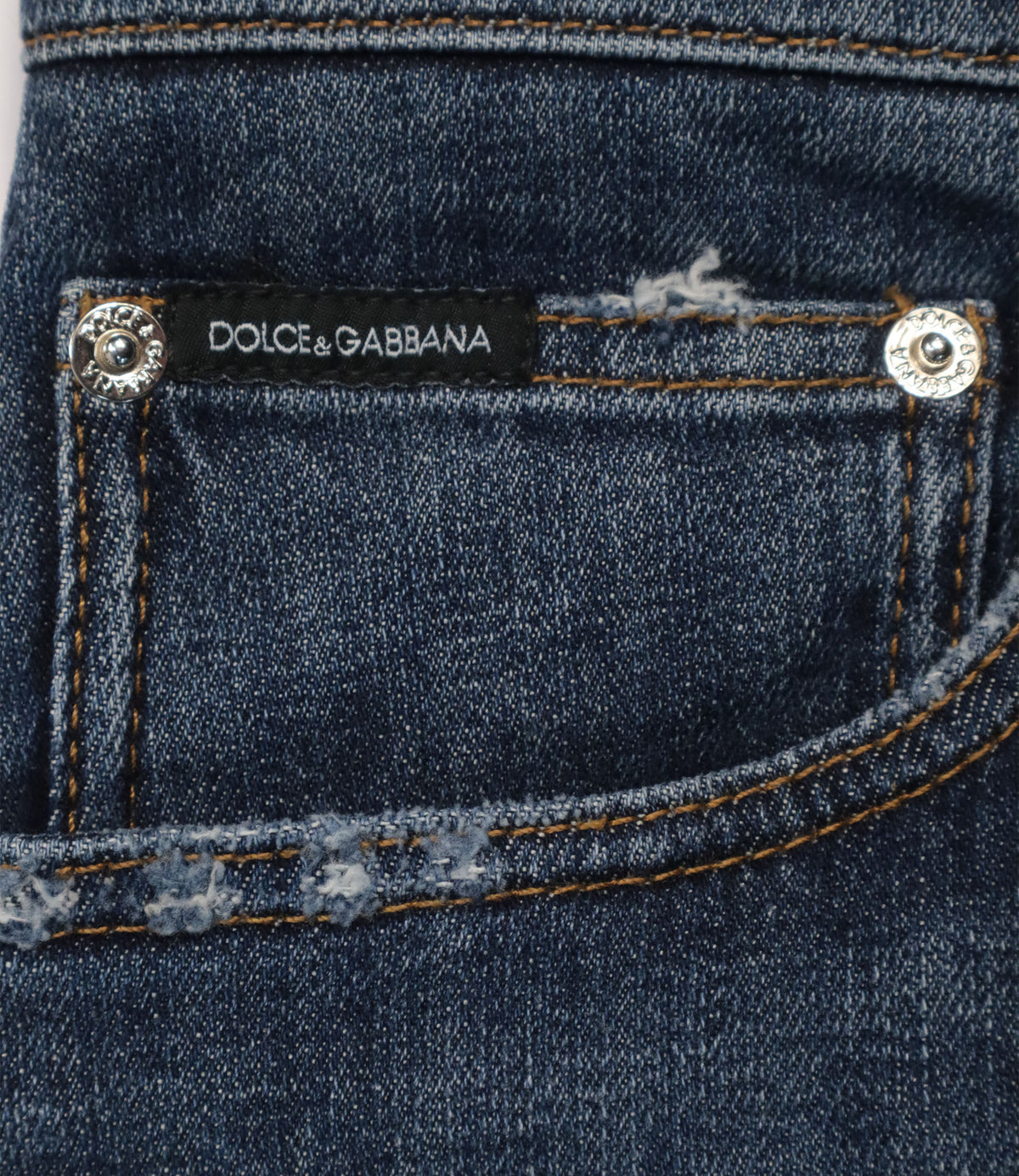 Dolce & Gabbana Jeans Größe 48 aus blauem Denim im Loose Fit mit Used-Waschung Made in Italy.