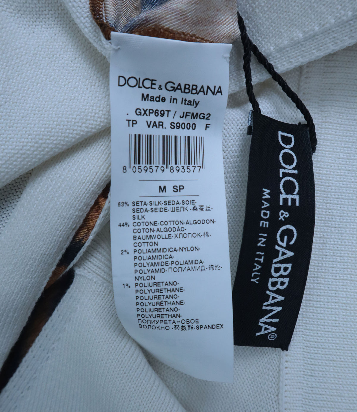 Dolce & Gabbana Seidenhemd mit Tiger-Print in Creme Braun Größe M