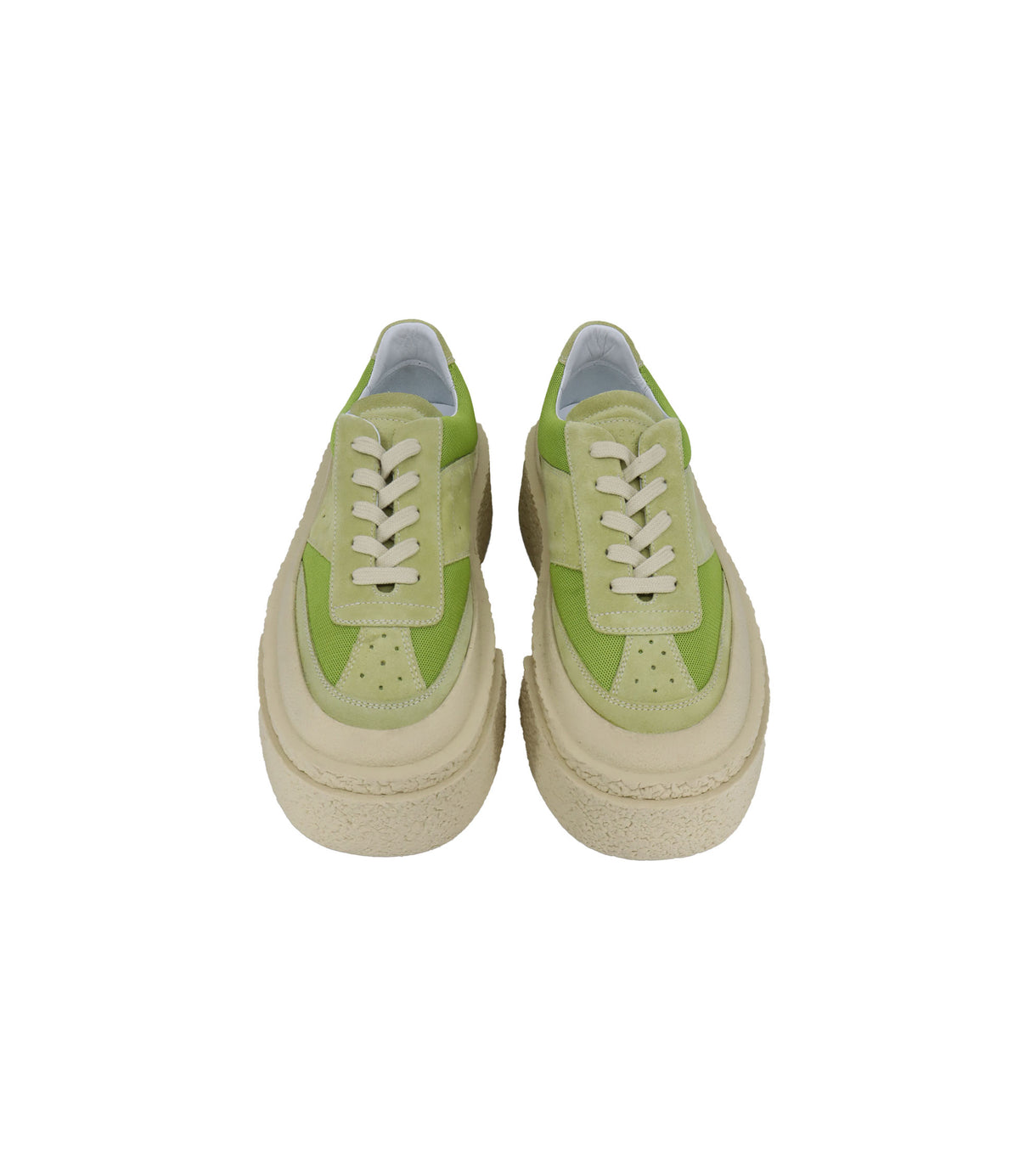 Maison Margiela Plateau Sneaker Größe 37 in Grün aus Veloursleder und Mesh.