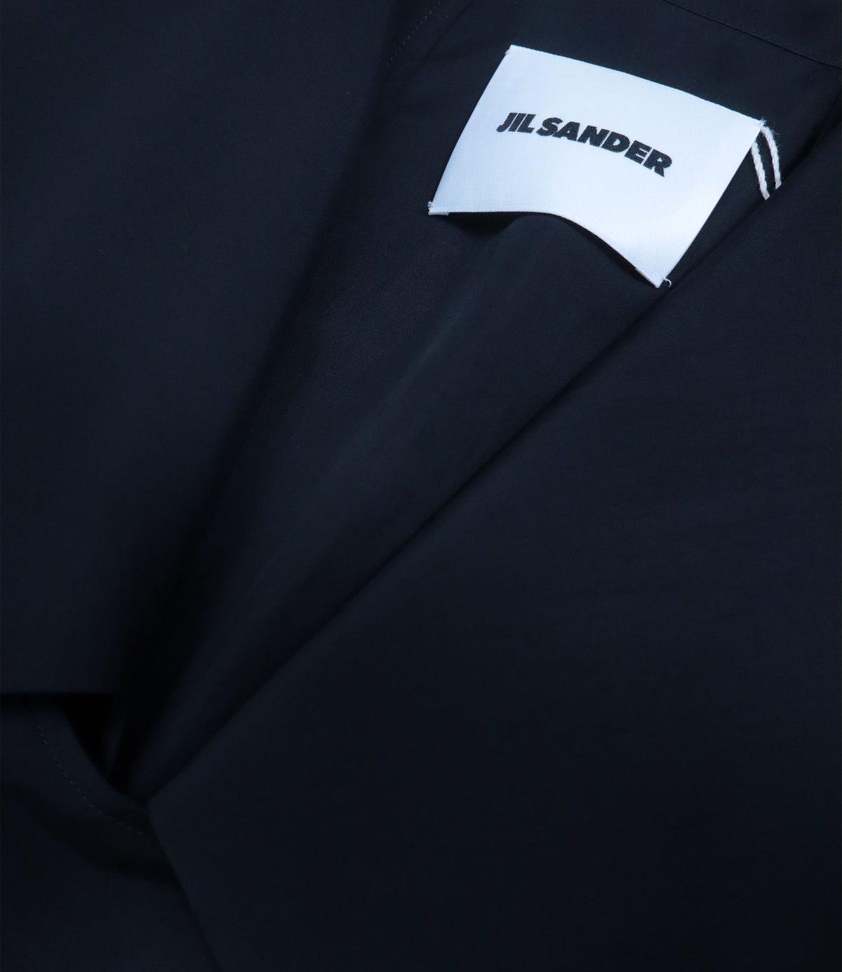 Jil Sander Damenkleid Größe 34 in Navy-Blau mit oversized Kragen aus Italien