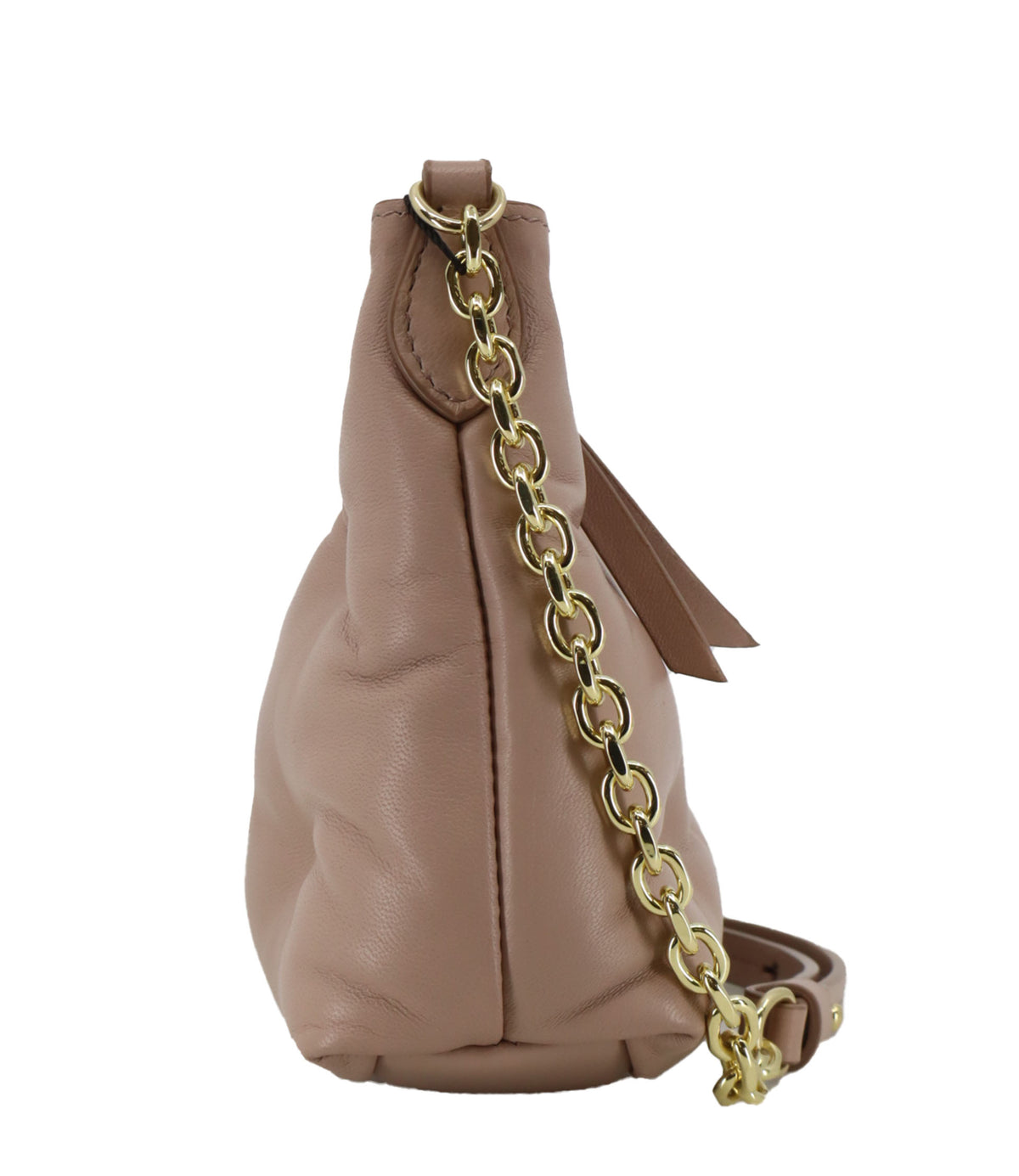 Maison Margiela Handtasche Nude aus Leder mit goldener Kette und Zahlenlabel
