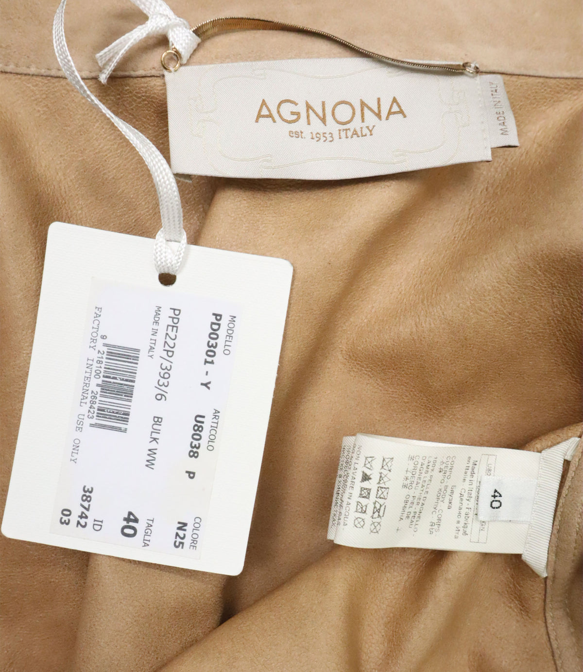 Agnona Bluse beige Größe 40 mit Brusttaschen und Knopfleiste elegant