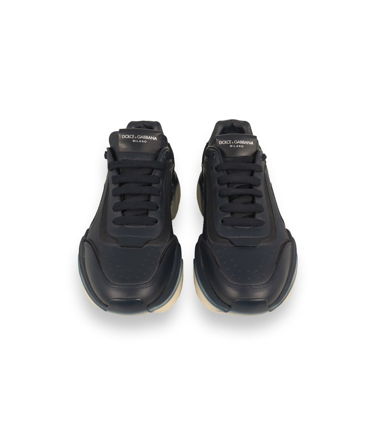 Dolce & Gabbana Sneaker Größe 40 in Dunkelblau mit Oversize-Sohle aus Leder im Dolce & Gabbana Sale.
