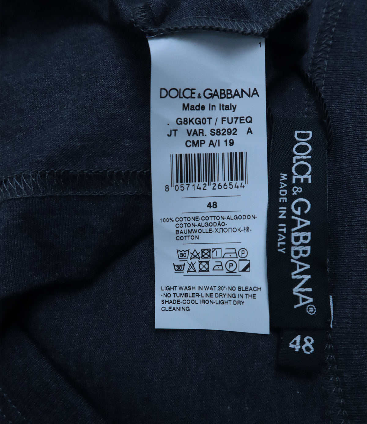 Dolce & Gabbana Herren T-Shirt dunkelblau Größe 48 aus Baumwolle
