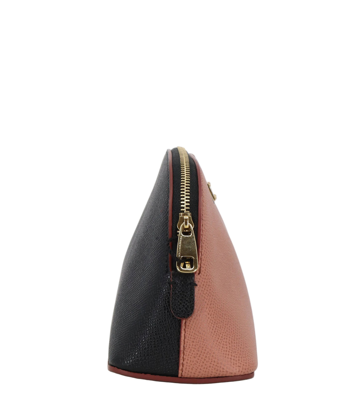 Dolce & Gabbana Kosmetiktasche rosa aus Leder mit Logo-Plakette