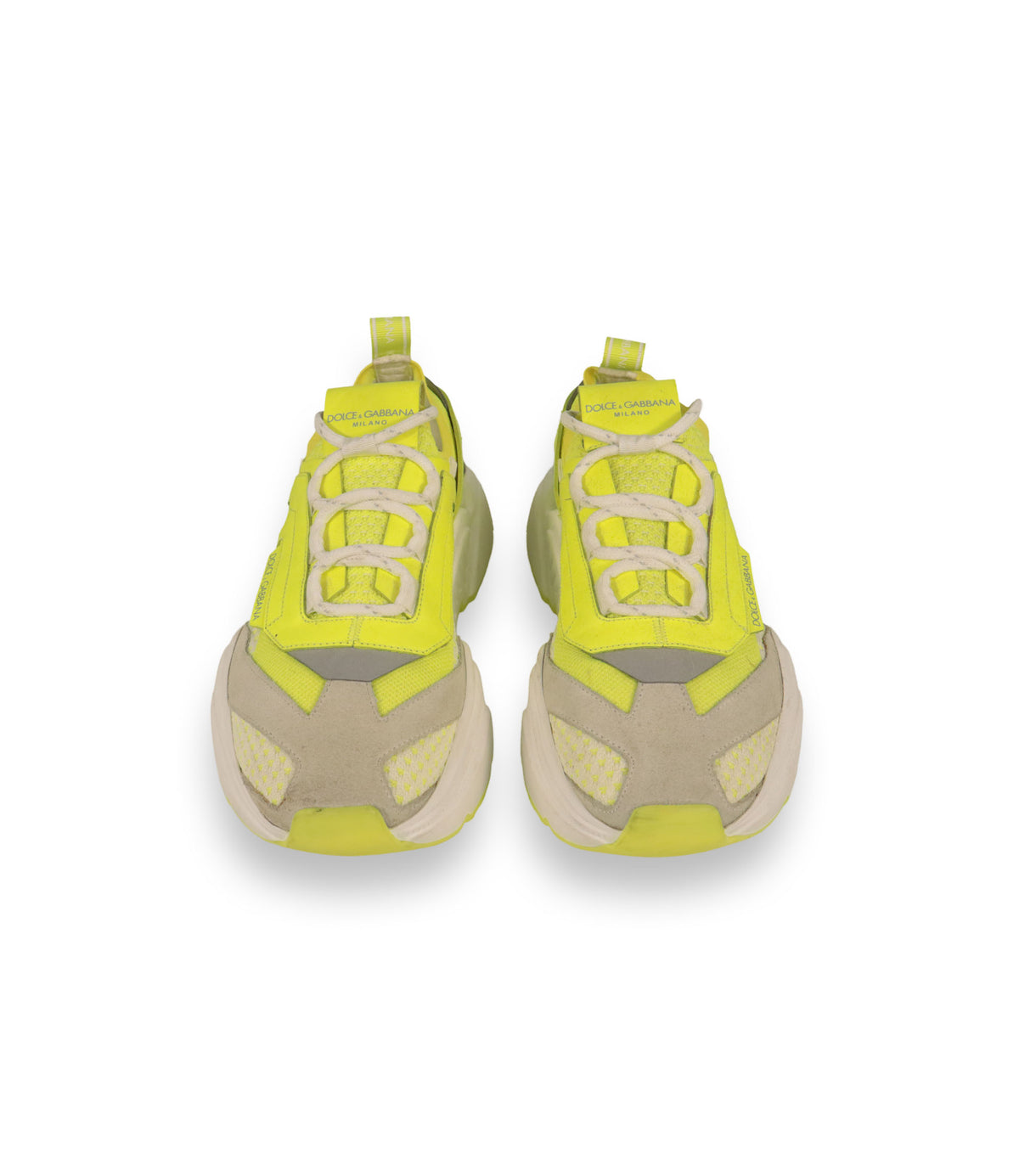 Dolce & Gabbana Sneaker Größe 40,5 in Neon-Gelb mit Chunky-Sohle und Veloursleder-Details im Dolce & Gabbana Sale.