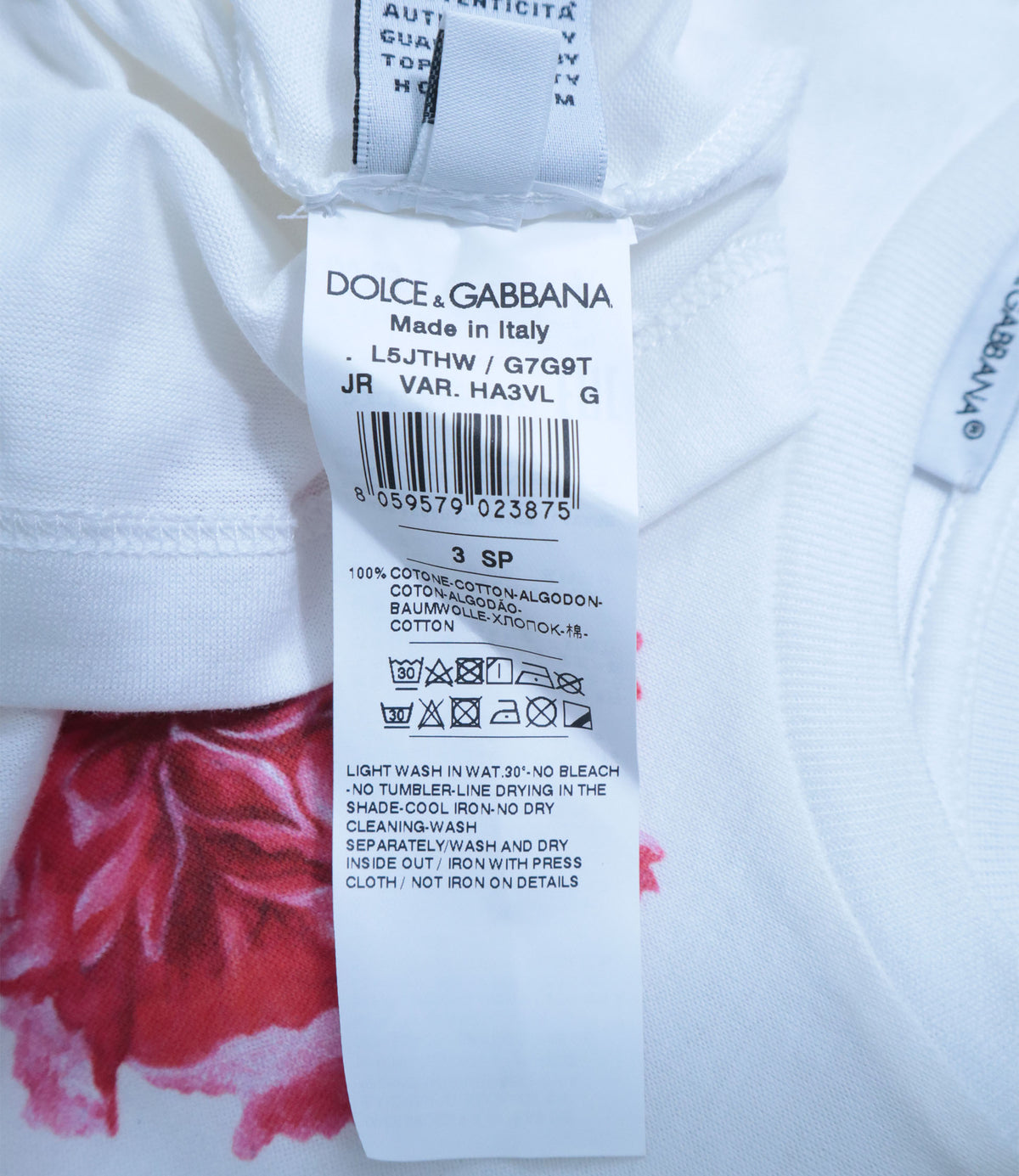 Dolce & Gabbana T-Shirt Größe 3 Jahre weiß mit floralem Print