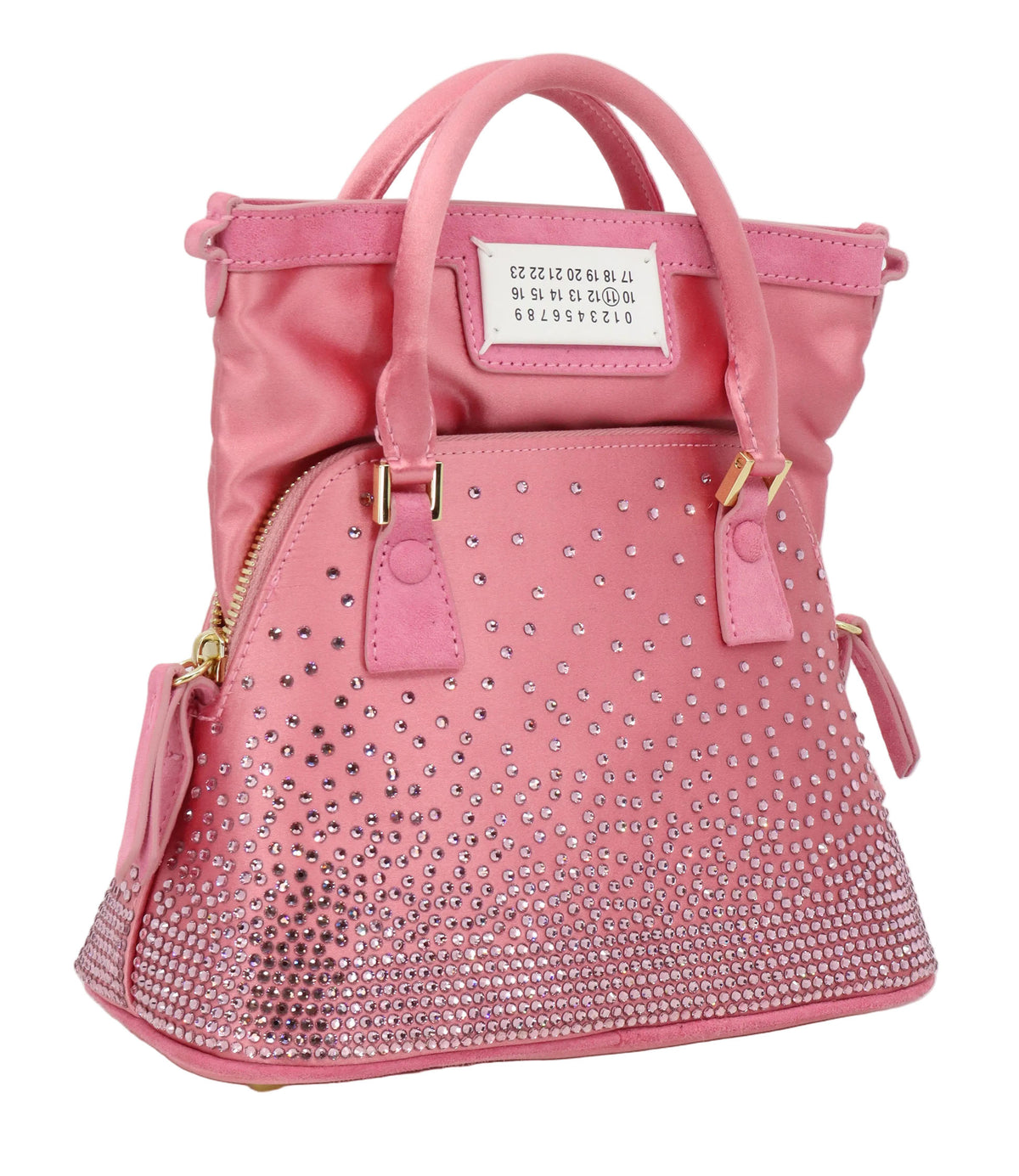 Maison Margiela Handtasche rosa mit Strasssteinen und Lederdesign