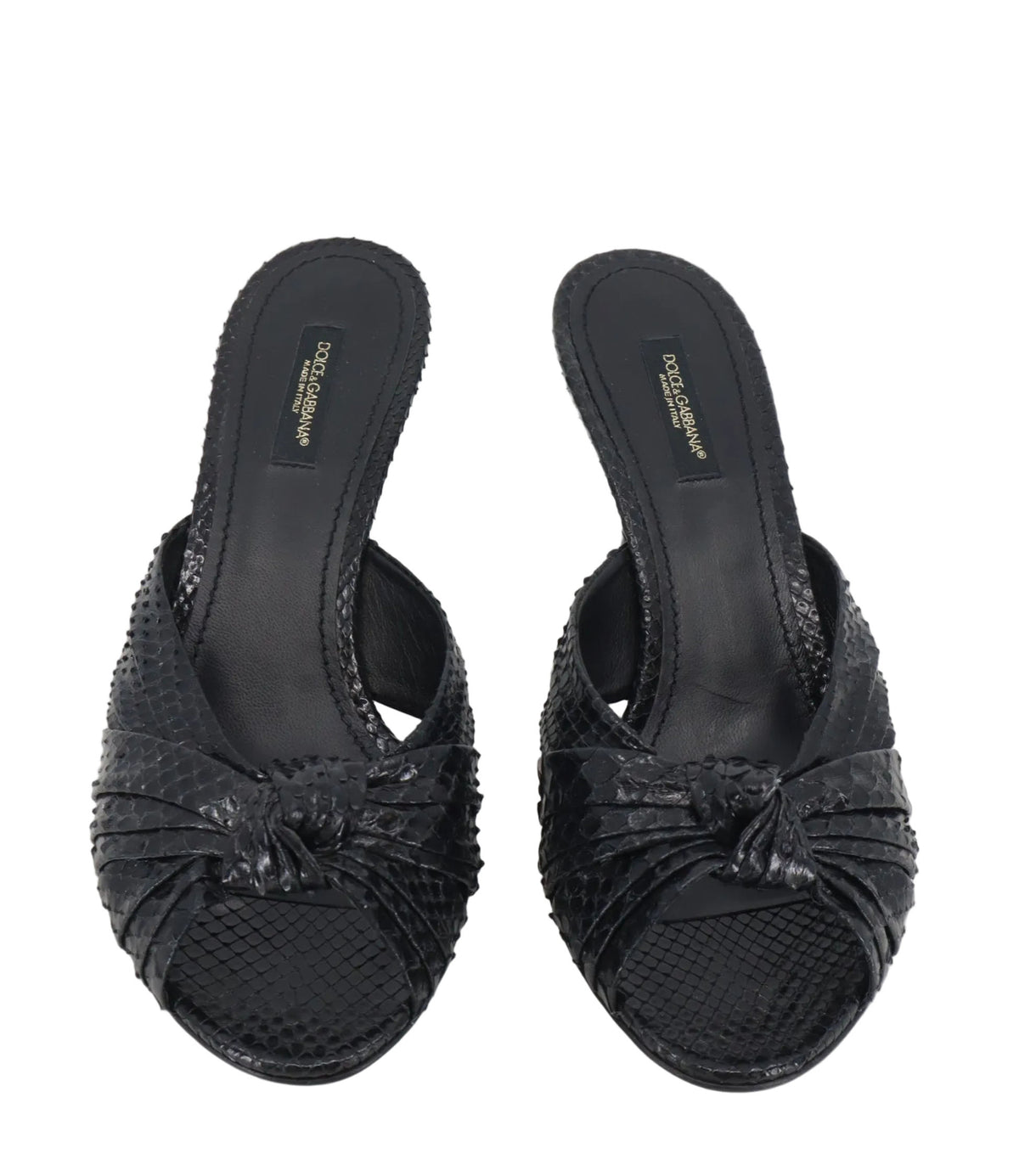 Dolce & Gabbana Sandalen schwarz Python-Optik mit Schleife Größe 36